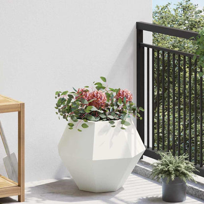 vidaXL Planter 2 pcs White 50 x 50 x 40 cm Steel
