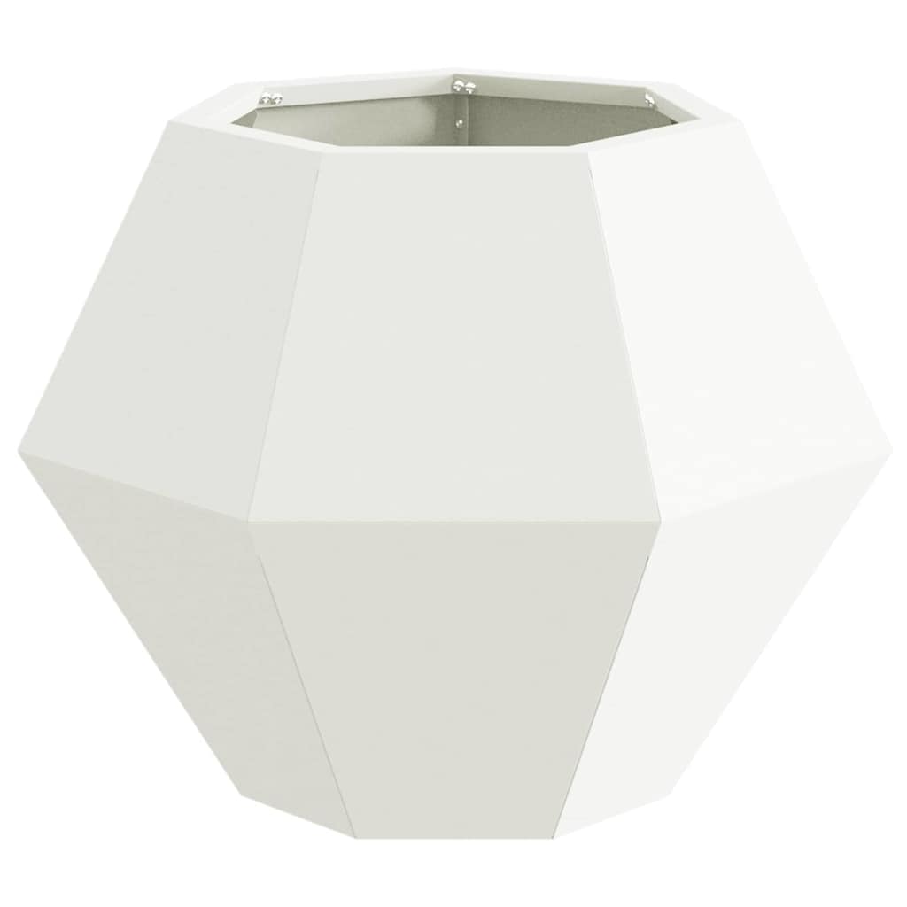 vidaXL Planter 2 pcs White 50 x 50 x 40 cm Steel