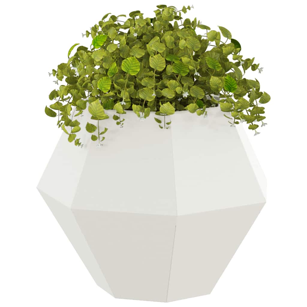 vidaXL Planter 2 pcs White 50 x 50 x 40 cm Steel