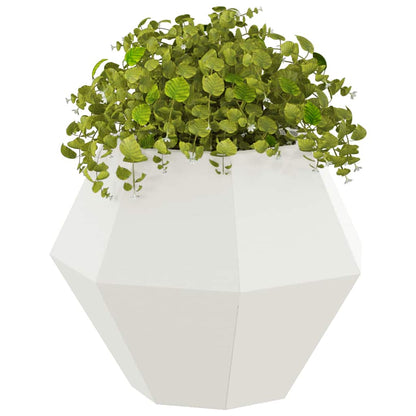 vidaXL Planter 2 pcs White 50 x 50 x 40 cm Steel