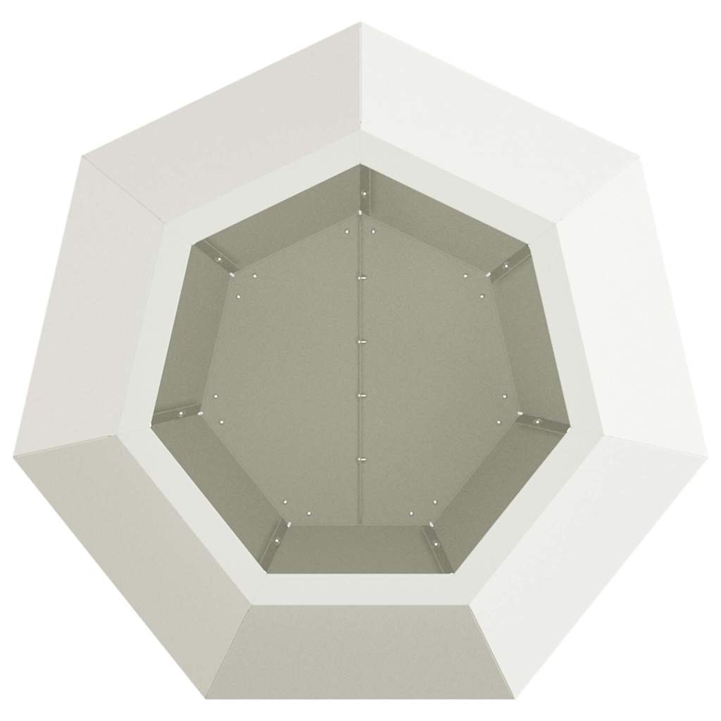 vidaXL Planter 2 pcs White 50 x 50 x 40 cm Steel