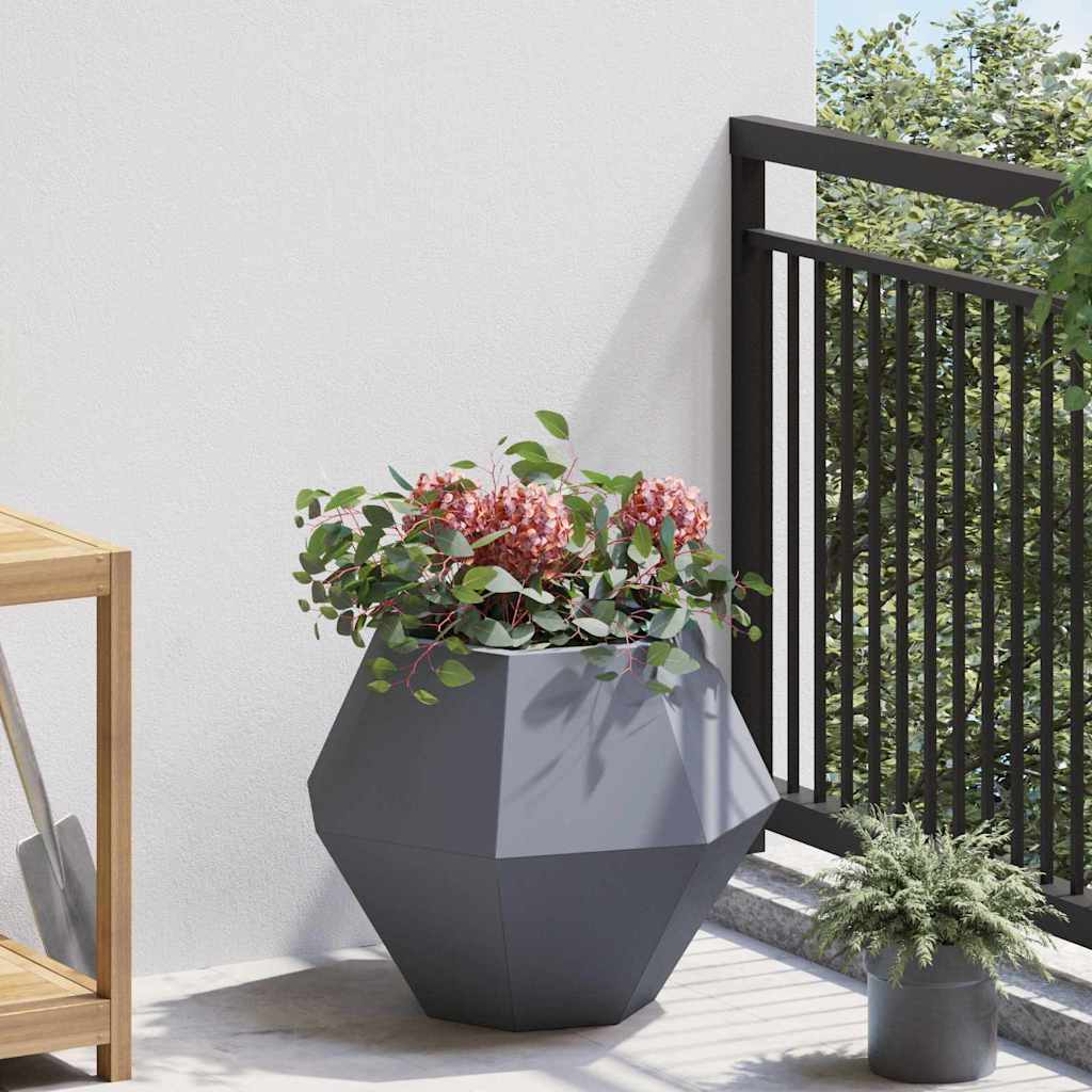 vidaXL Planter 2 pcs Anthracite 50 x 50 x 40 cm Steel