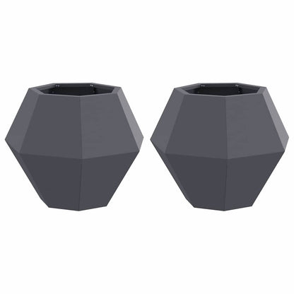 vidaXL Planter 2 pcs Anthracite 50 x 50 x 40 cm Steel