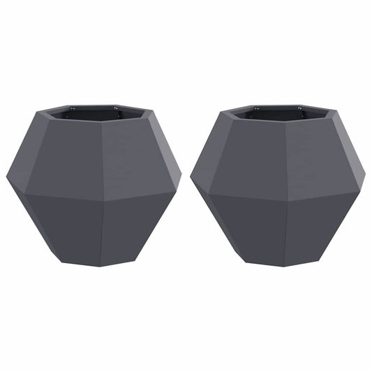 vidaXL Planter 2 pcs Anthracite 50 x 50 x 40 cm Steel