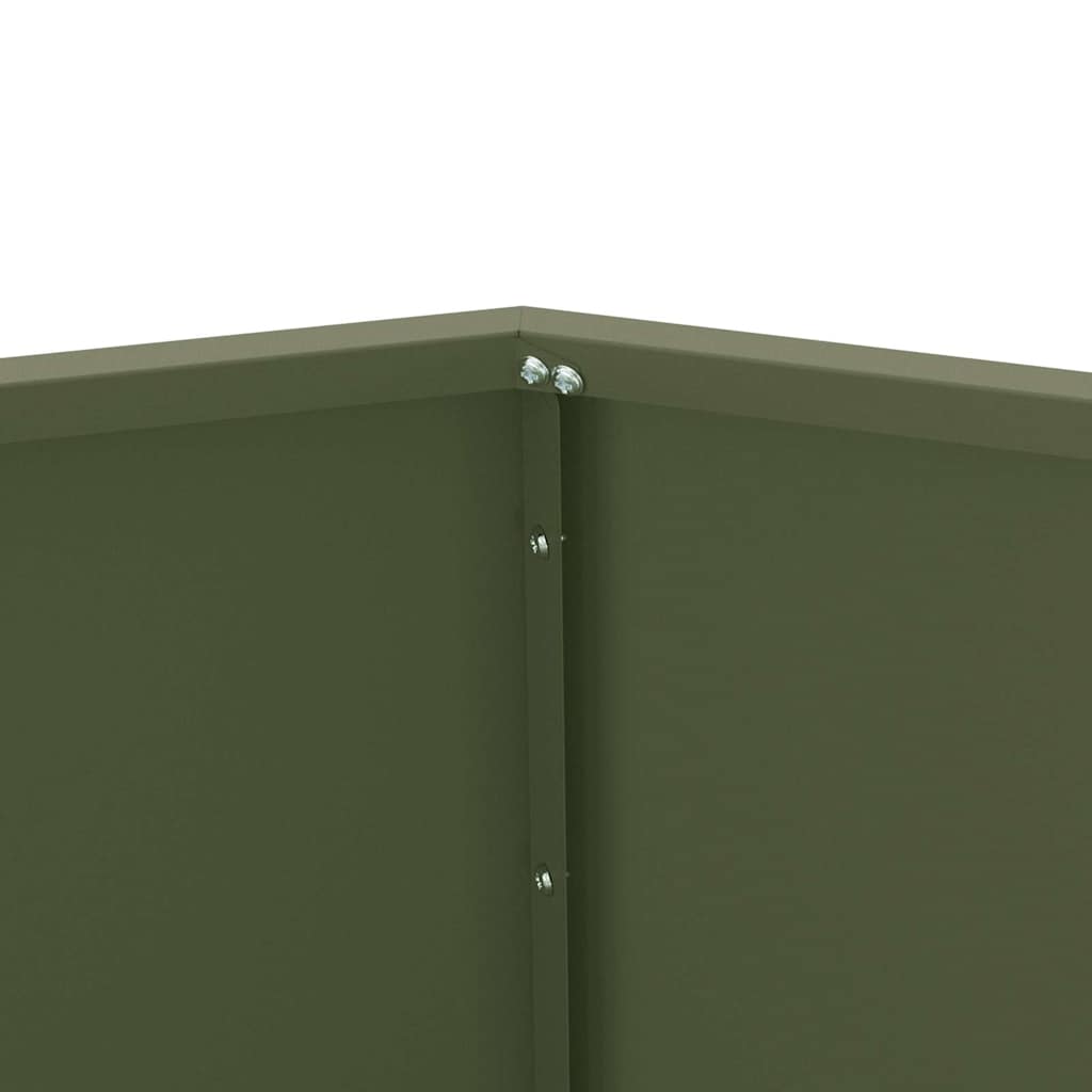 vidaXL Planter 2 pcs Olive Green 50 x 50 x 40 cm Steel