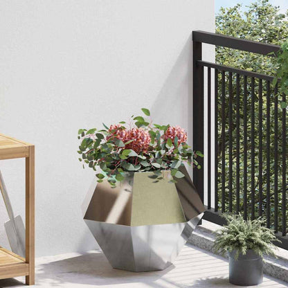 vidaXL Planter 2 pcs Silver 50 x 50 x 40 cm Stainless Steel