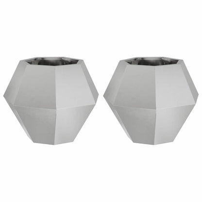vidaXL Planter 2 pcs Silver 50 x 50 x 40 cm Stainless Steel