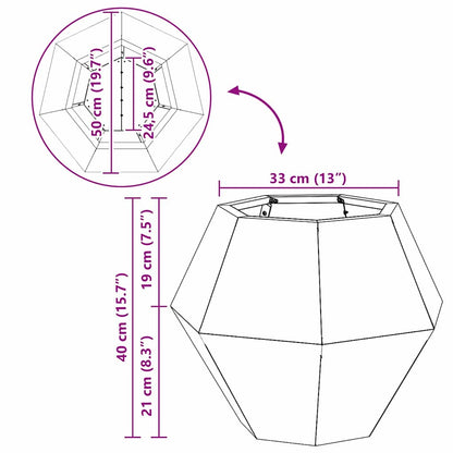 vidaXL Planter 2 pcs Silver 50 x 50 x 40 cm Galvanised Steel