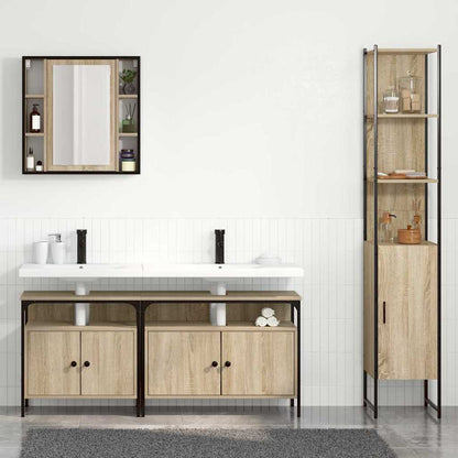 vidaXL Bathroom Furniture Set 4 pcs Sonoma Oak Engineered Wood