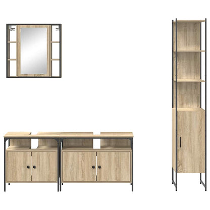 vidaXL Bathroom Furniture Set 4 pcs Sonoma Oak Engineered Wood