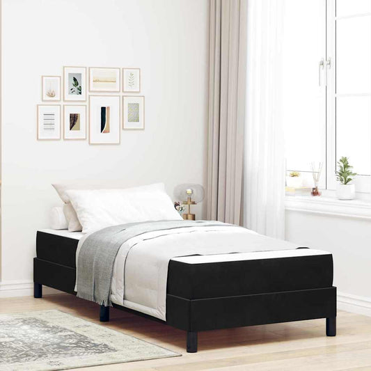 vidaXL Box Spring Bed with Mattress Black 80 x 220 cm Fabric