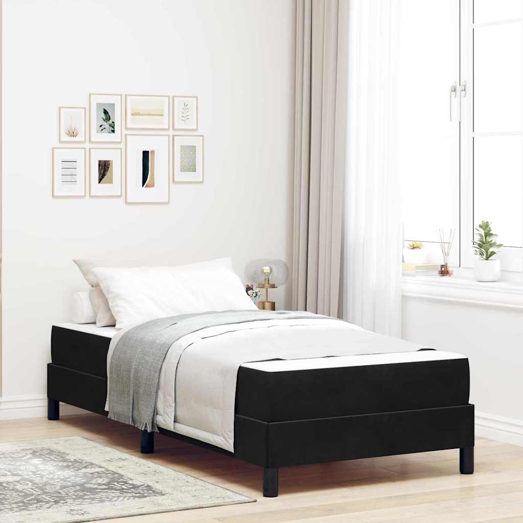 vidaXL Box Spring Bed with Mattress Black 100 x 220 cm Fabric