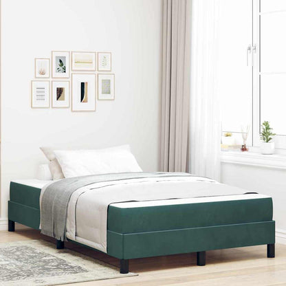 vidaXL Box Spring Bed with Mattress Dark Green 120 x 220 cm Fabric