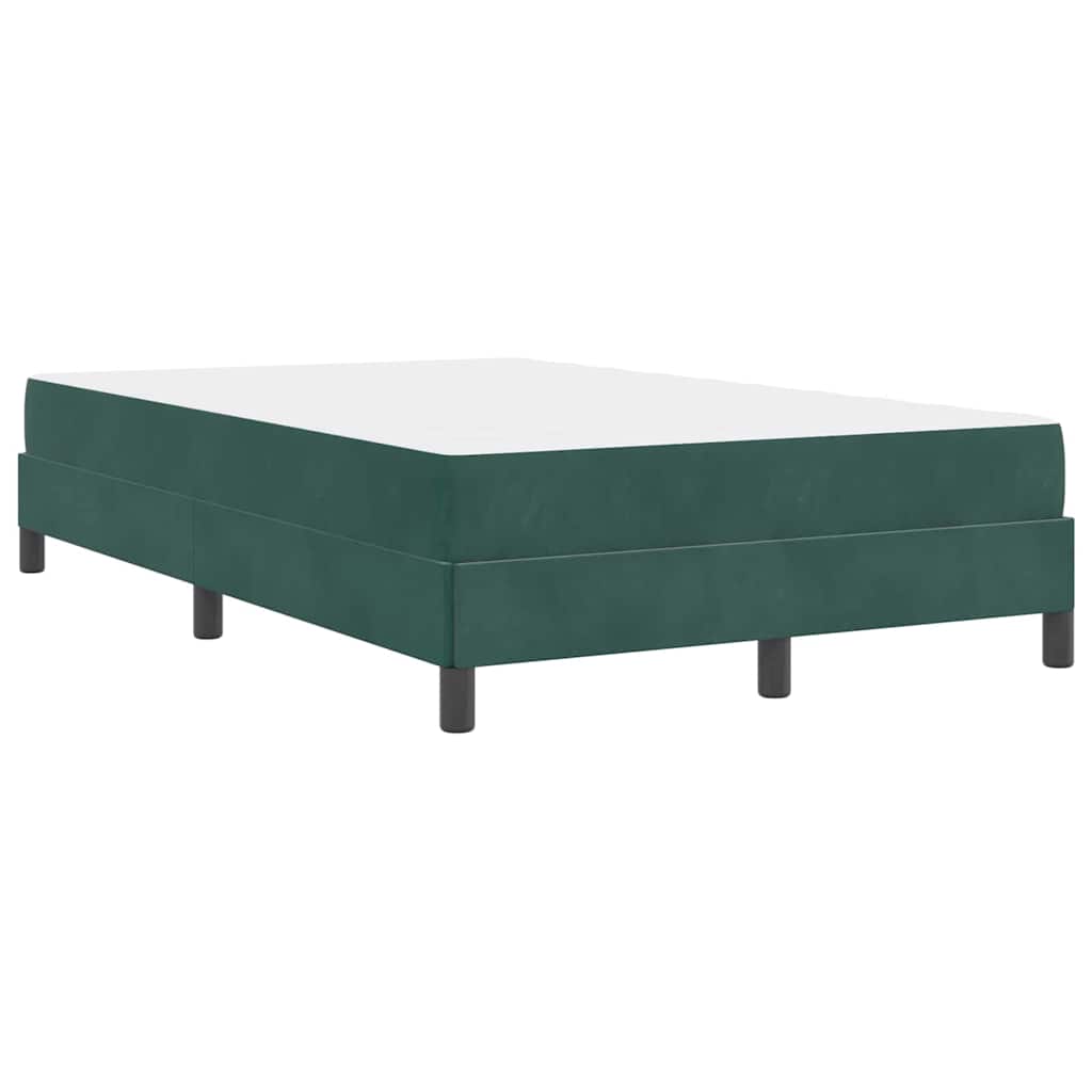 vidaXL Box Spring Bed with Mattress Dark Green 120 x 220 cm Fabric