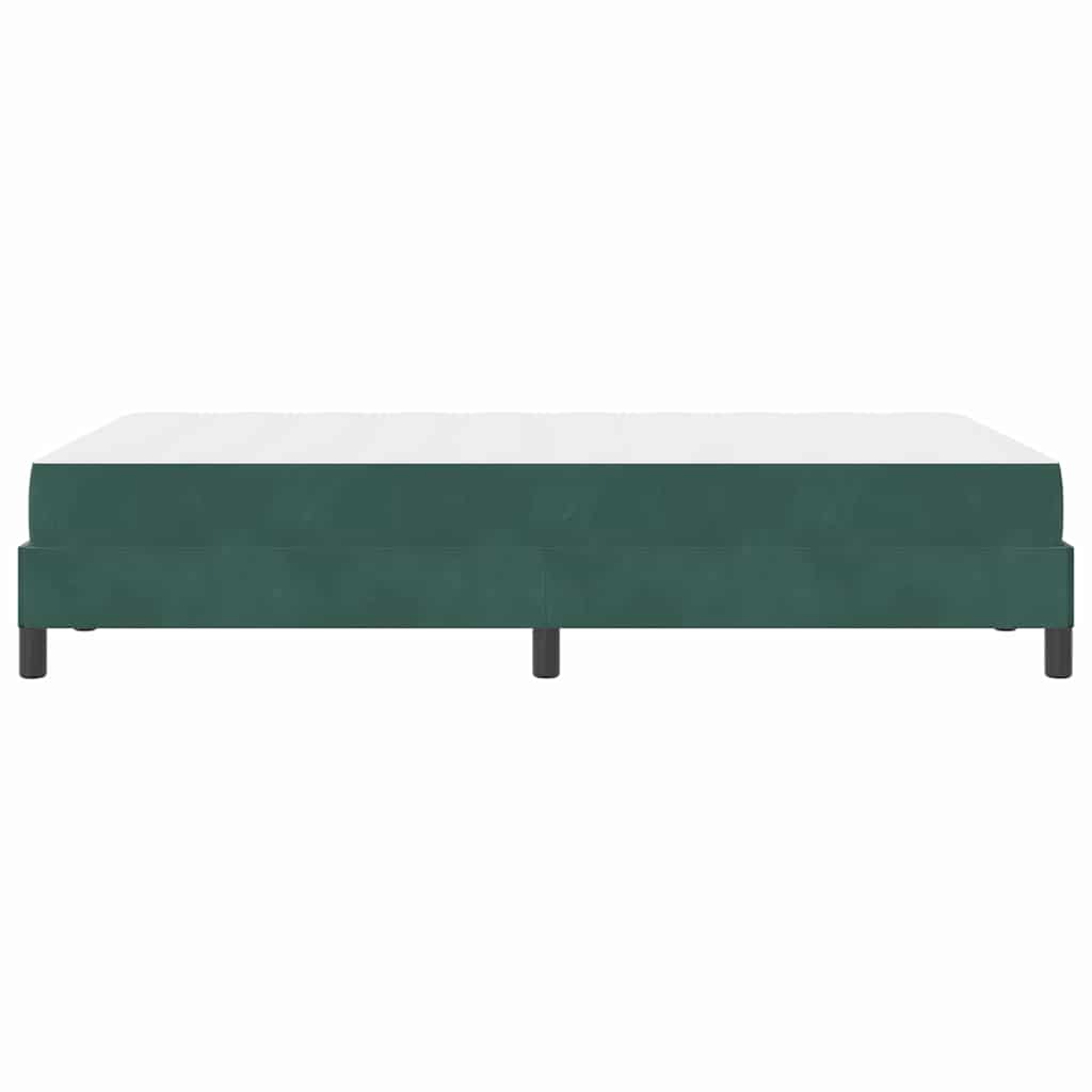 vidaXL Box Spring Bed with Mattress Dark Green 120 x 220 cm Fabric