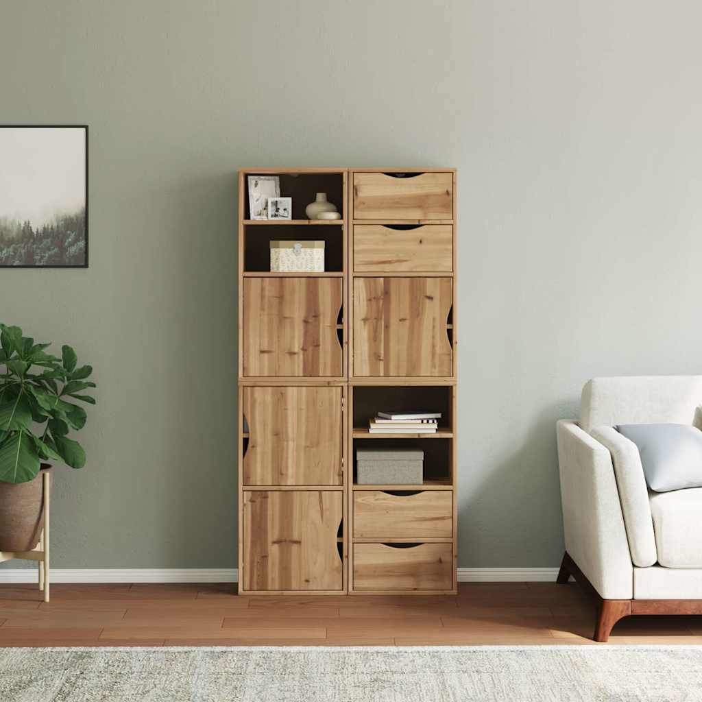 vidaXL Side Cabinets 4 pcs "ODDA" 40x24x79 cm Solid Wood Pine