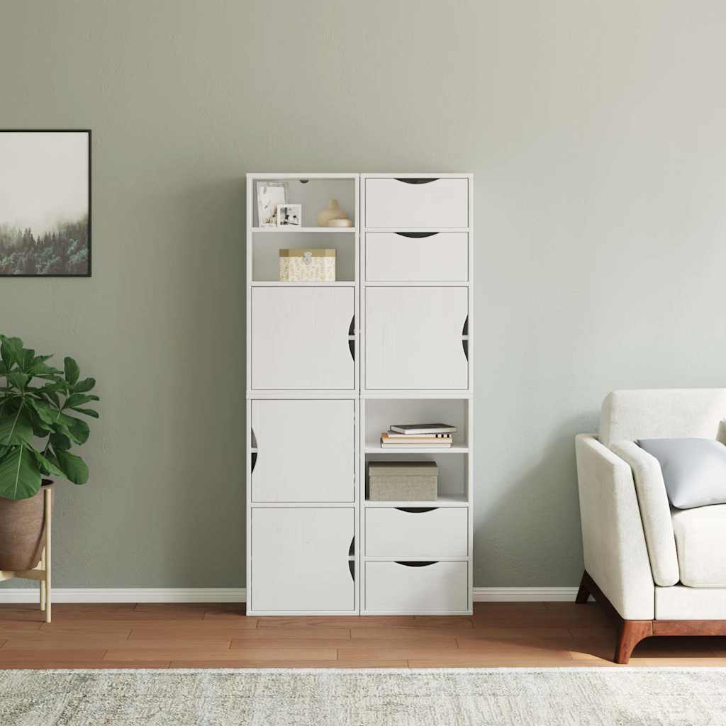 vidaXL Side Cabinets 4 pcs "ODDA" White 40x24x79 cm Solid Wood Pine