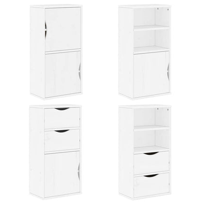 vidaXL Side Cabinets 4 pcs "ODDA" White 40x24x79 cm Solid Wood Pine