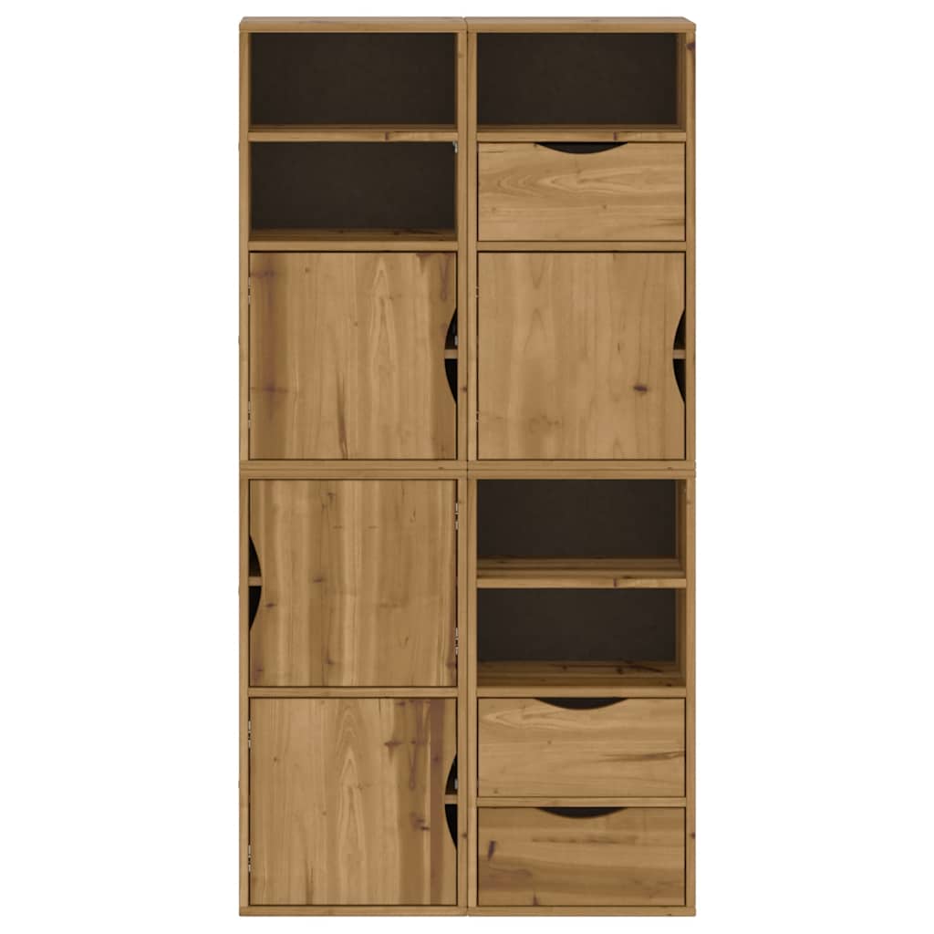 vidaXL Side Cabinets 4 pcs "ODDA" 40x24x79 cm Solid Wood Pine