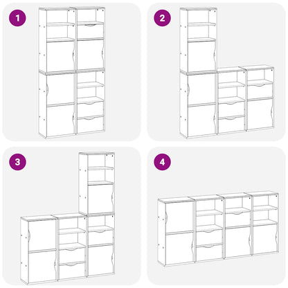 vidaXL Side Cabinets 4 pcs "ODDA" 40x24x79 cm Solid Wood Pine