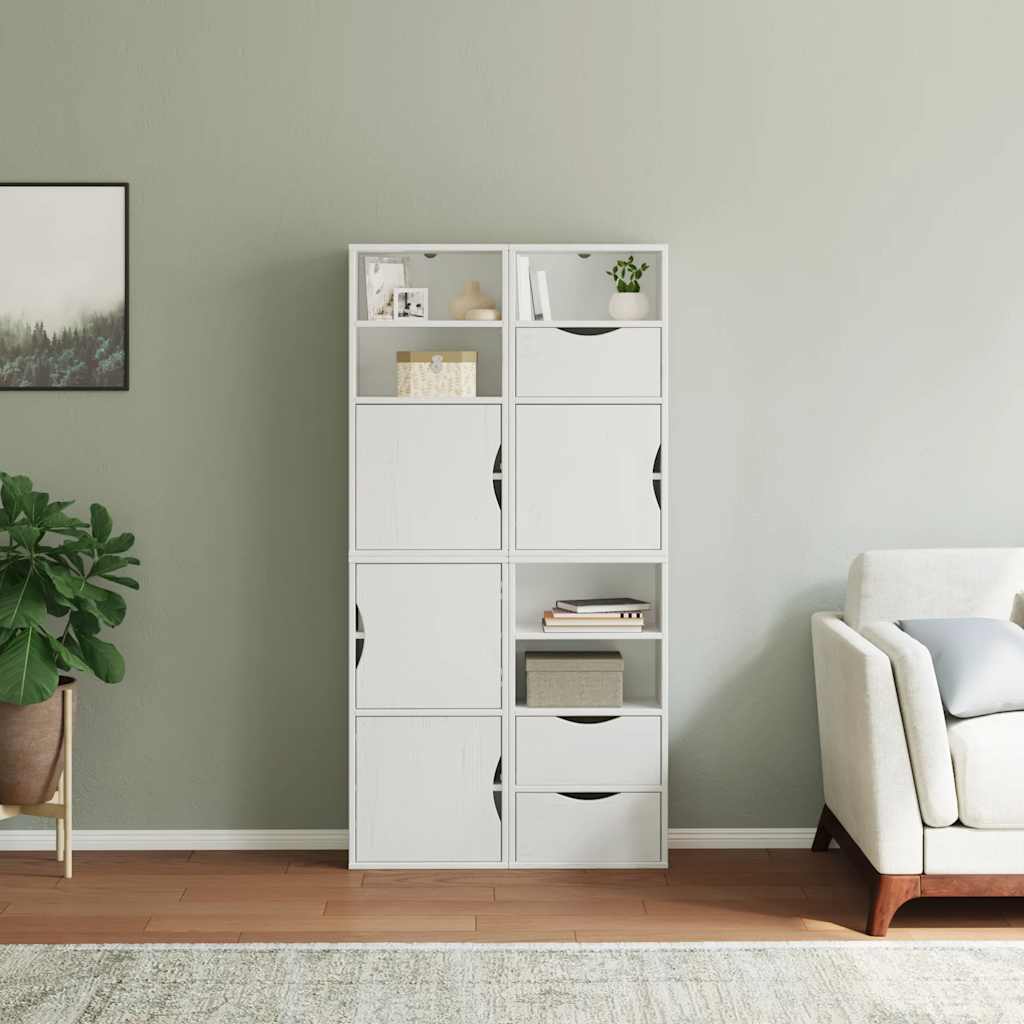 vidaXL Side Cabinets 4 pcs "ODDA" White 40x24x79 cm Solid Wood Pine