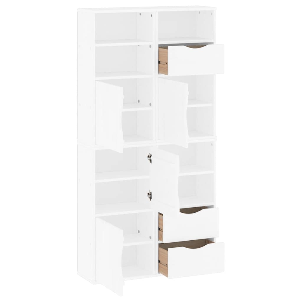 vidaXL Side Cabinets 4 pcs "ODDA" White 40x24x79 cm Solid Wood Pine