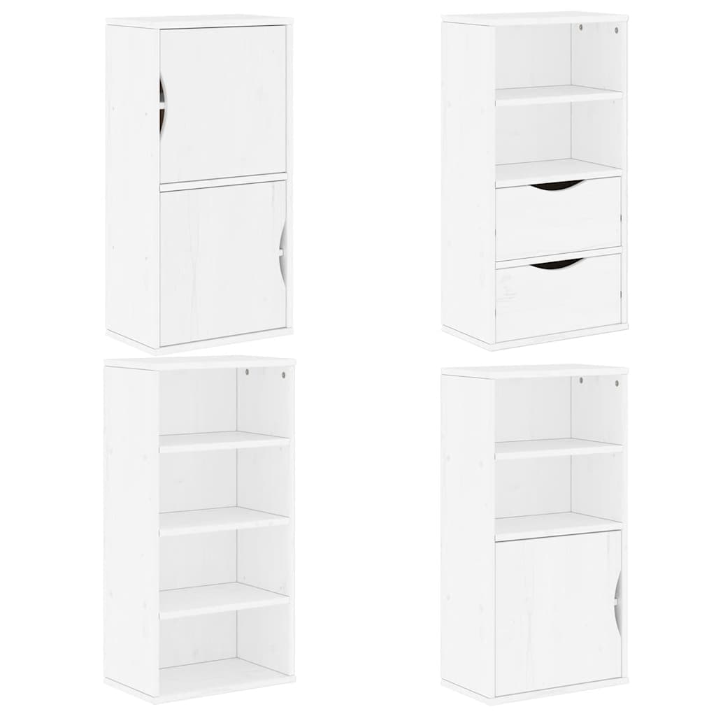 vidaXL Side Cabinets 4 pcs "ODDA" White 40x24x79 cm Solid Wood Pine