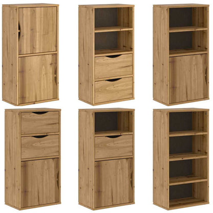 vidaXL Side Cabinets 6 pcs "ODDA" 40x24x79 cm Solid Wood Pine
