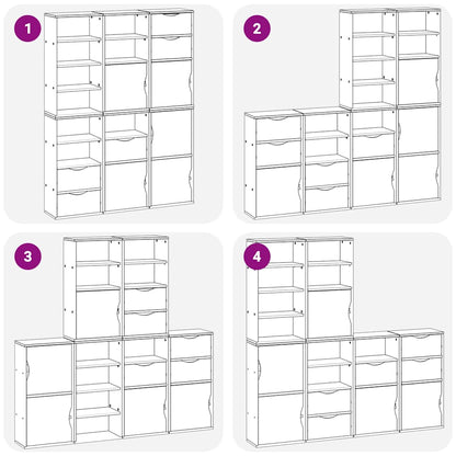 vidaXL Side Cabinets 6 pcs "ODDA" 40x24x79 cm Solid Wood Pine