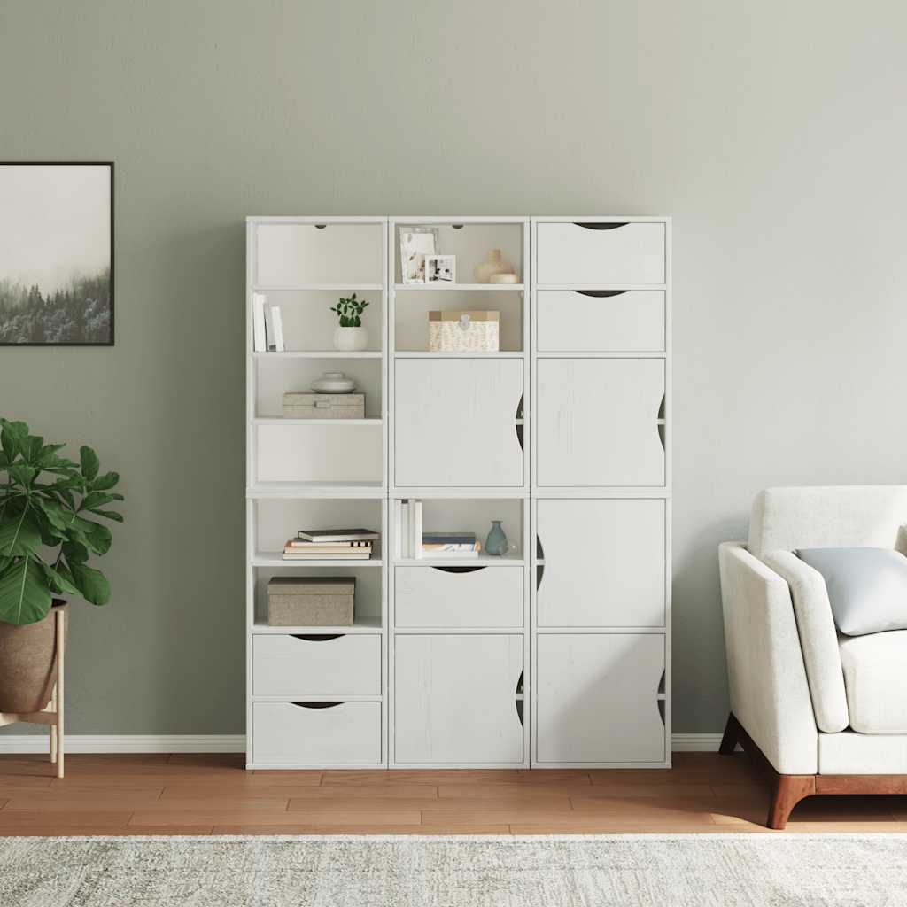 vidaXL Side Cabinets 6 pcs "ODDA" White 40x24x79 cm Solid Wood Pine