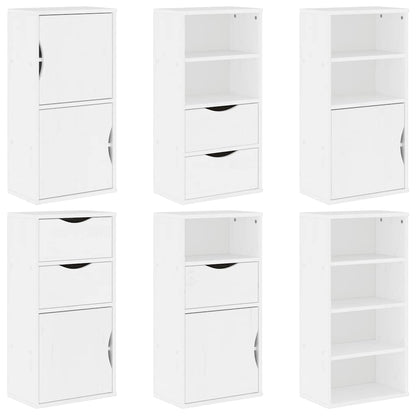 vidaXL Side Cabinets 6 pcs "ODDA" White 40x24x79 cm Solid Wood Pine