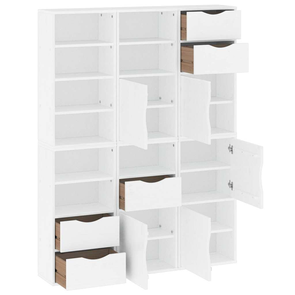 vidaXL Side Cabinets 6 pcs "ODDA" White 40x24x79 cm Solid Wood Pine
