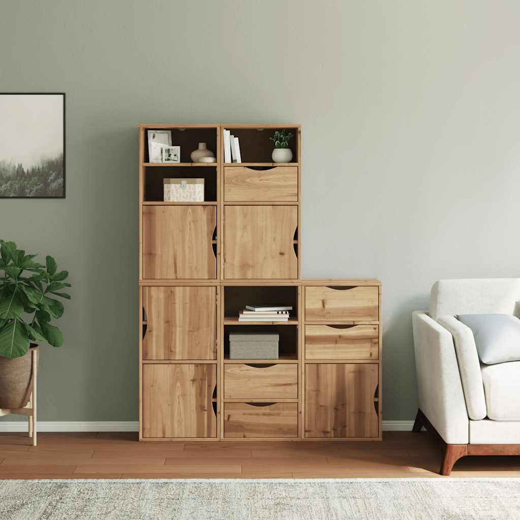 vidaXL Side Cabinets 5 pcs "ODDA" 40x24x79 cm Solid Wood Pine