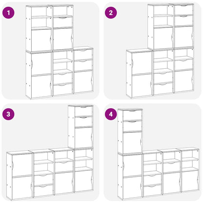 vidaXL Side Cabinets 5 pcs "ODDA" 40x24x79 cm Solid Wood Pine