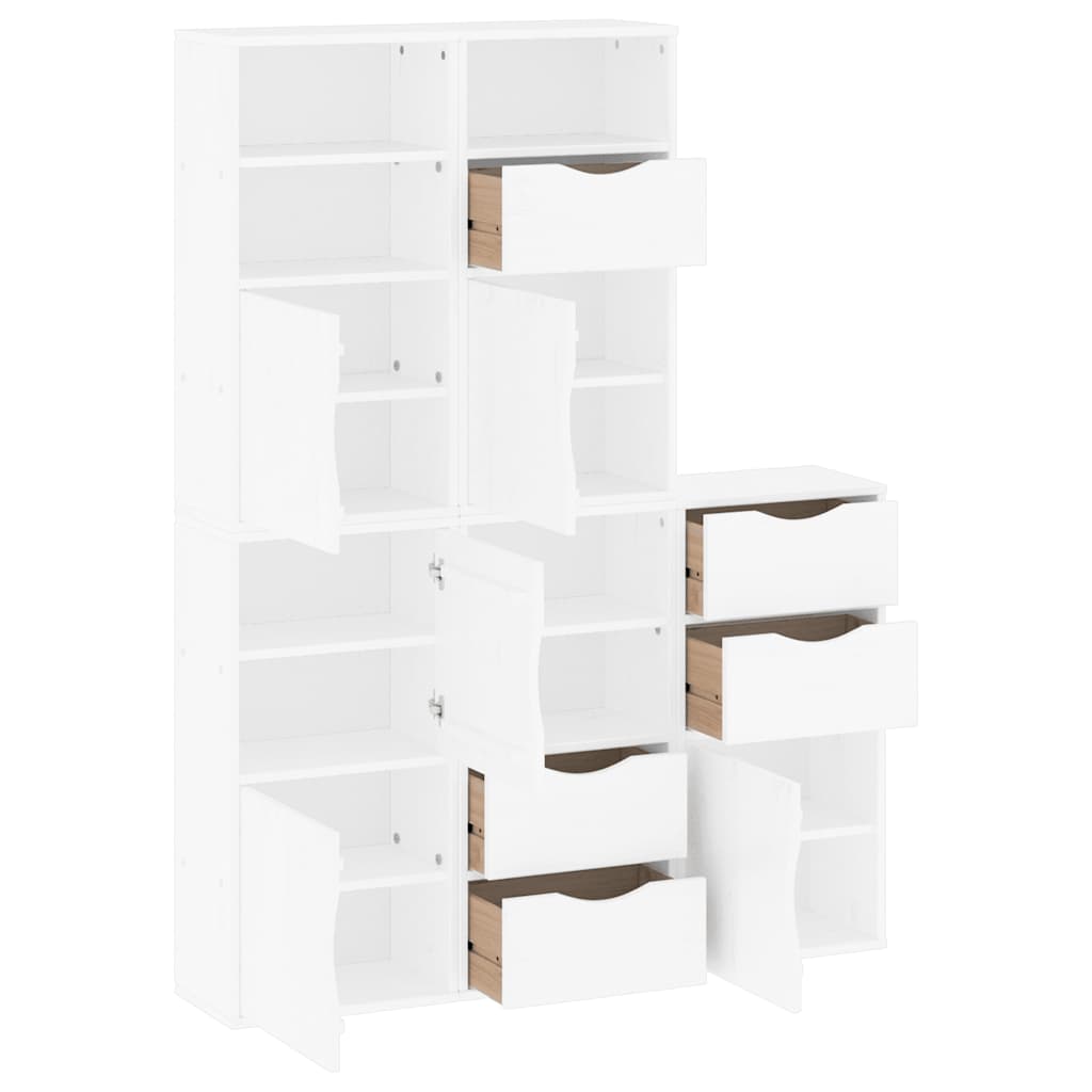 vidaXL Side Cabinets 5 pcs "ODDA" White 40x24x79 cm Solid Wood Pine