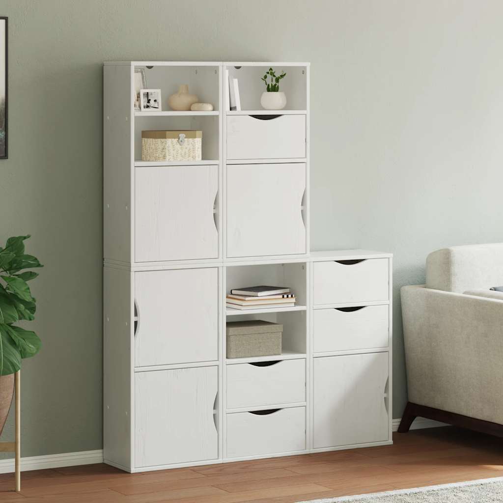 vidaXL Side Cabinets 5 pcs "ODDA" White 40x24x79 cm Solid Wood Pine