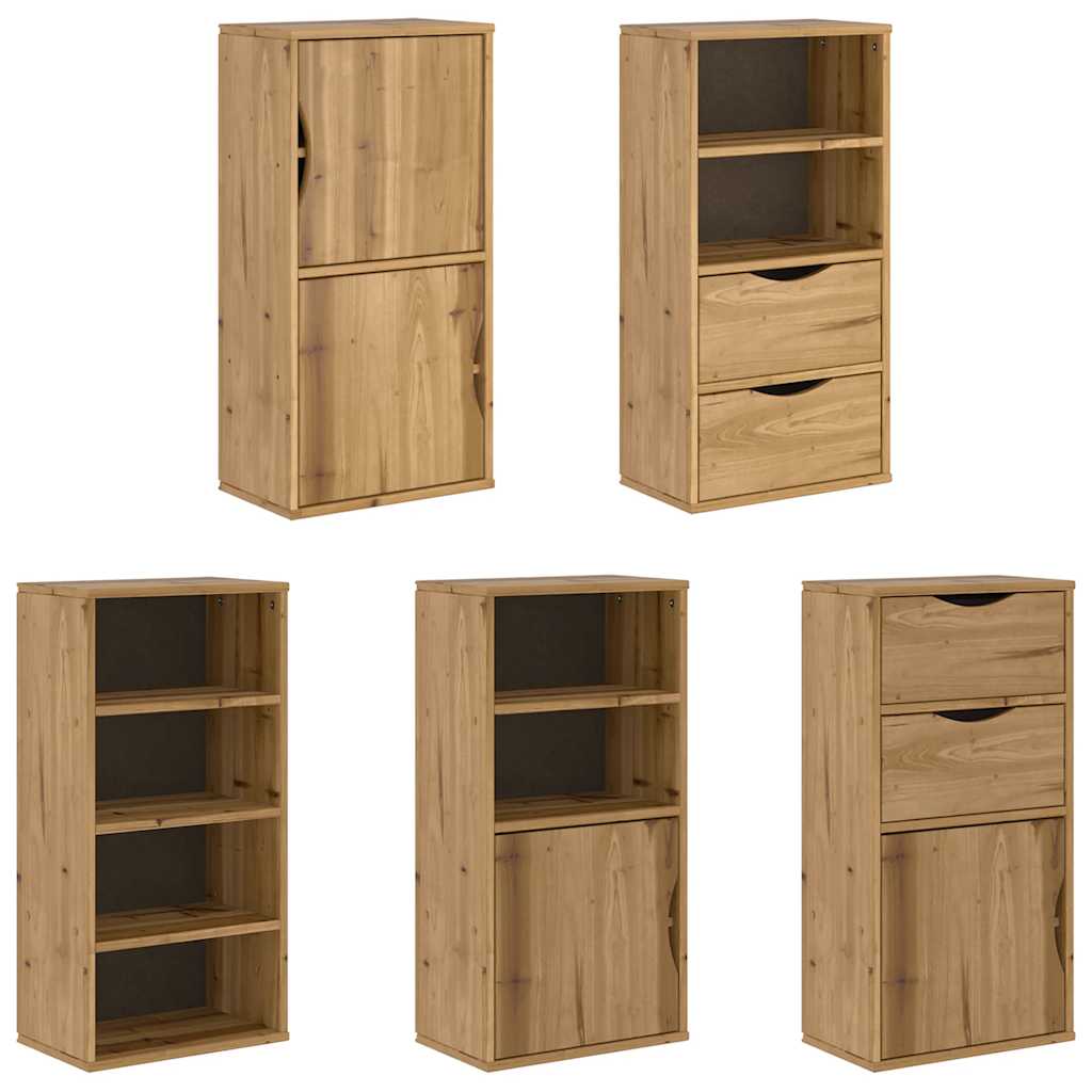 vidaXL Side Cabinets 5 pcs "ODDA" 40x24x79 cm Solid Wood Pine