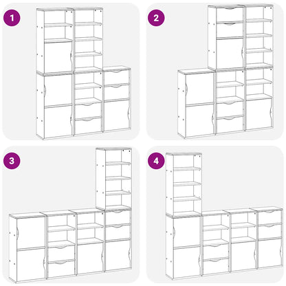 vidaXL Side Cabinets 5 pcs "ODDA" 40x24x79 cm Solid Wood Pine