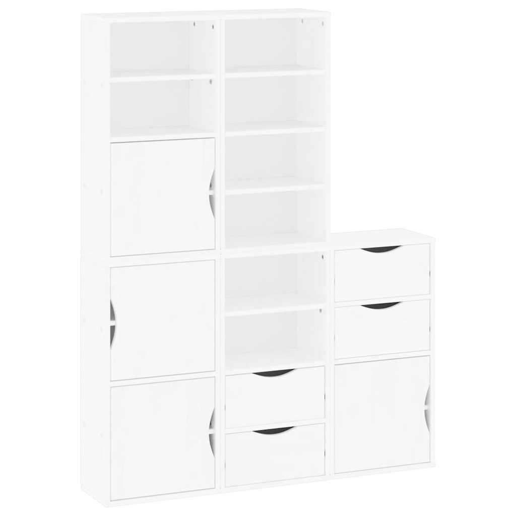 vidaXL Side Cabinets 5 pcs "ODDA" White 40x24x79 cm Solid Wood Pine