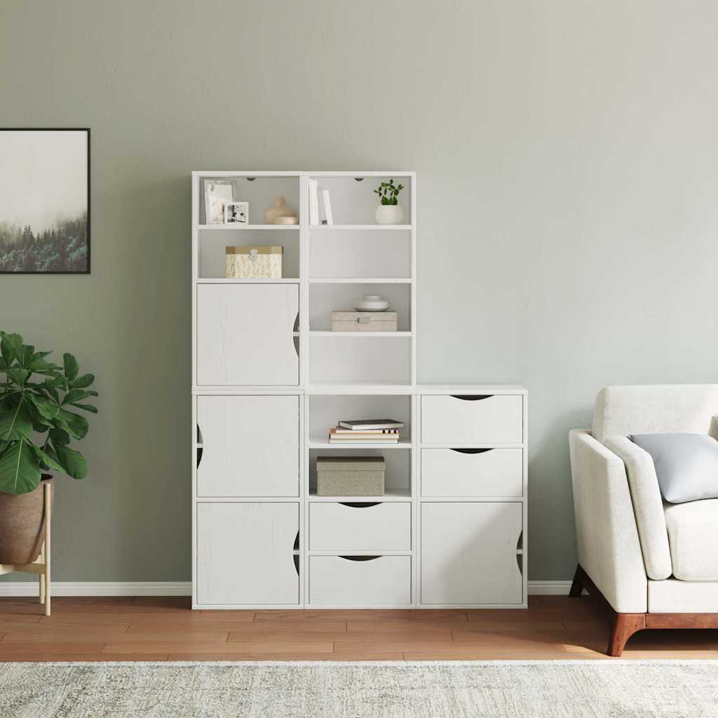 vidaXL Side Cabinets 5 pcs "ODDA" White 40x24x79 cm Solid Wood Pine