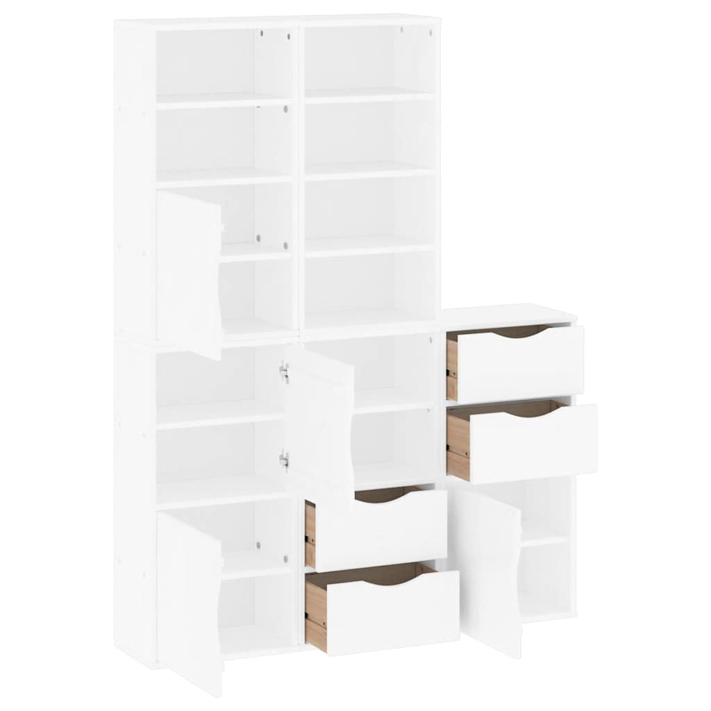 vidaXL Side Cabinets 5 pcs "ODDA" White 40x24x79 cm Solid Wood Pine