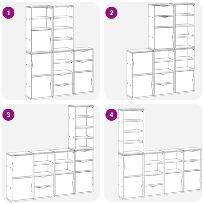 vidaXL Side Cabinets 5 pcs "ODDA" White 40x24x79 cm Solid Wood Pine