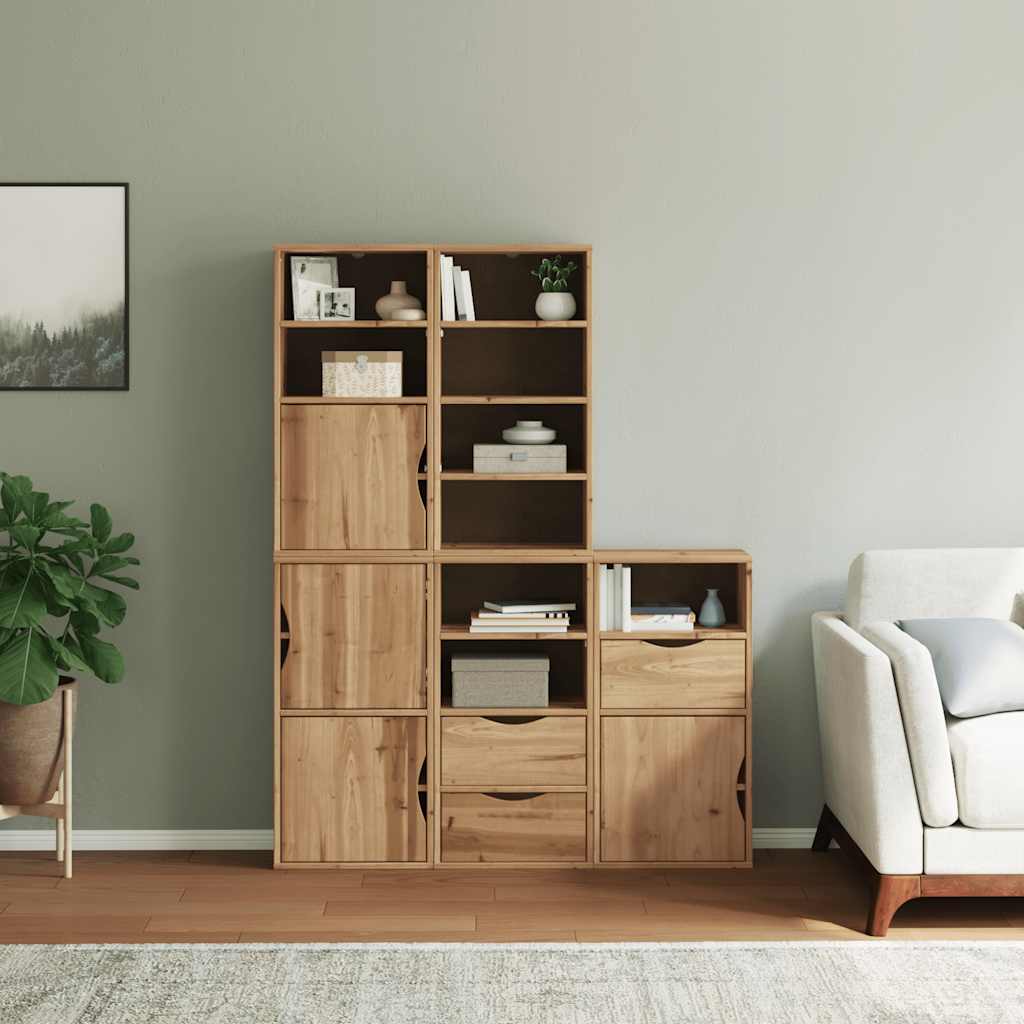vidaXL Side Cabinets 5 pcs "ODDA" 40x24x79 cm Solid Wood Pine