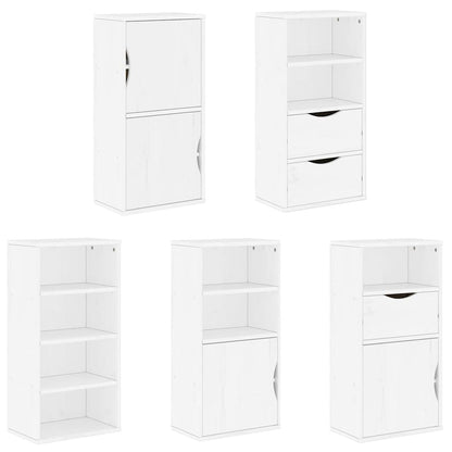 vidaXL Side Cabinets 5 pcs "ODDA" White 40x24x79 cm Solid Wood Pine