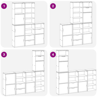 vidaXL Side Cabinets 5 pcs "ODDA" White 40x24x79 cm Solid Wood Pine
