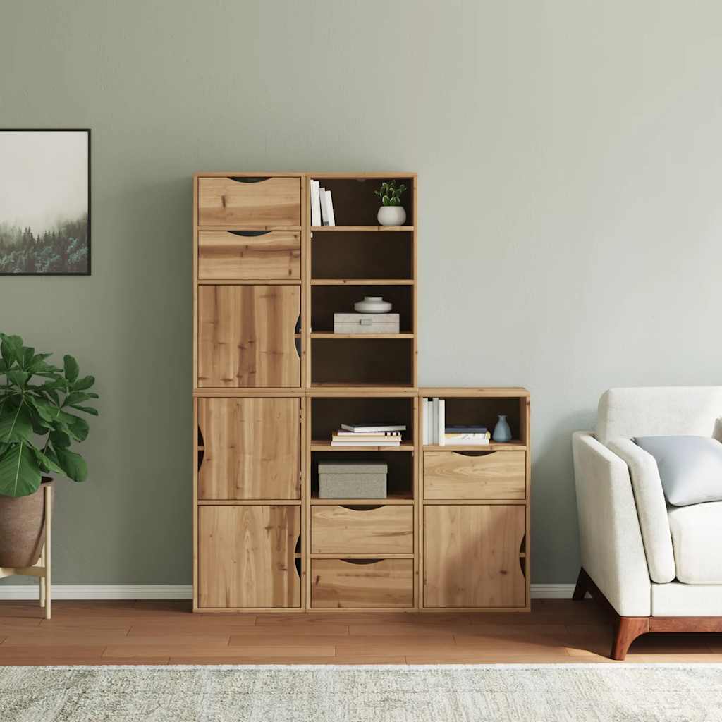 vidaXL Side Cabinets 5 pcs ODDA 40x24x79 cm Solid Wood Pine