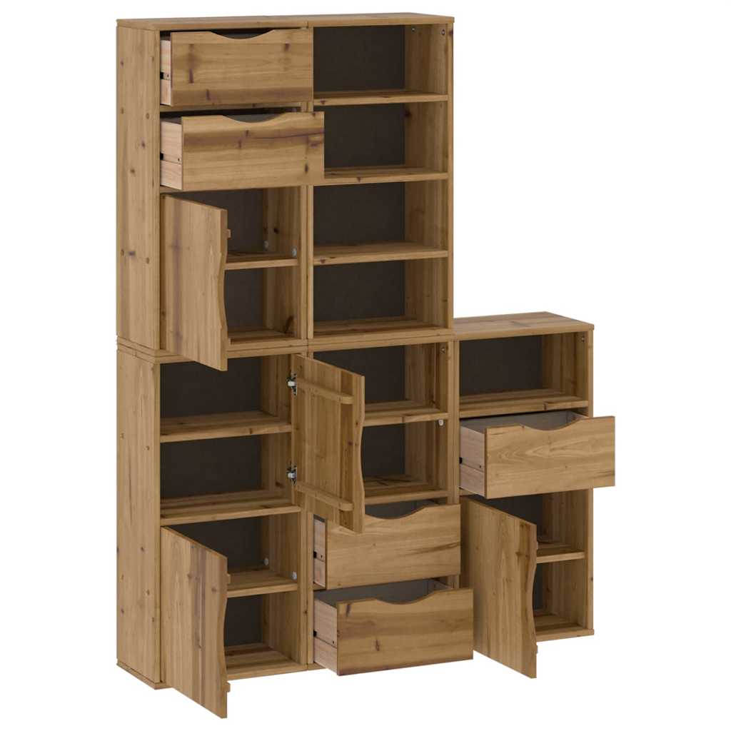 vidaXL Side Cabinets 5 pcs "ODDA" 40x24x79 cm Solid Wood Pine
