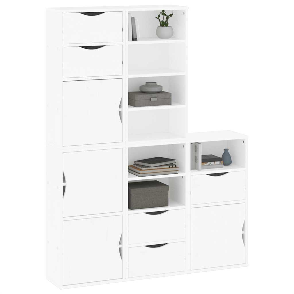 vidaXL Side Cabinets 5 pcs "ODDA" White 40x24x79 cm Solid Wood Pine