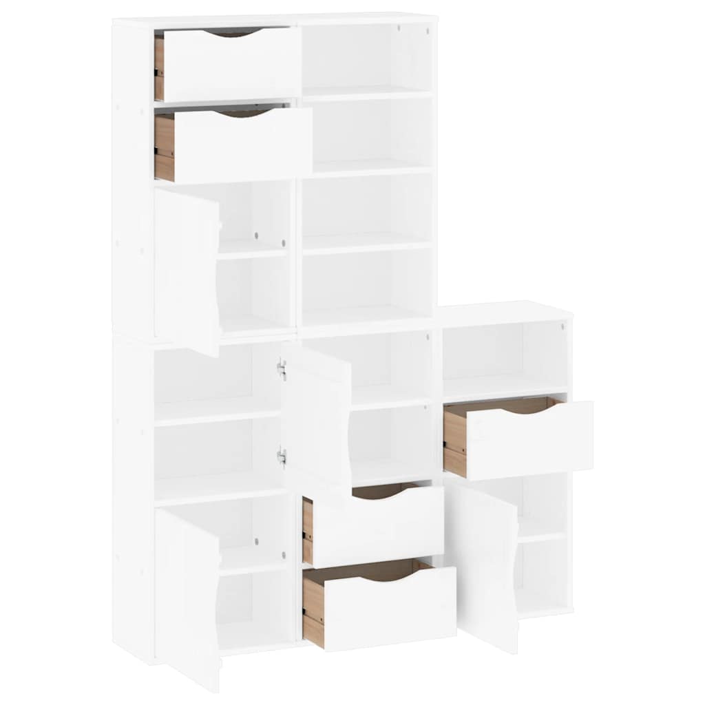 vidaXL Side Cabinets 5 pcs ODDA White 40x24x79 cm Solid Wood Pine