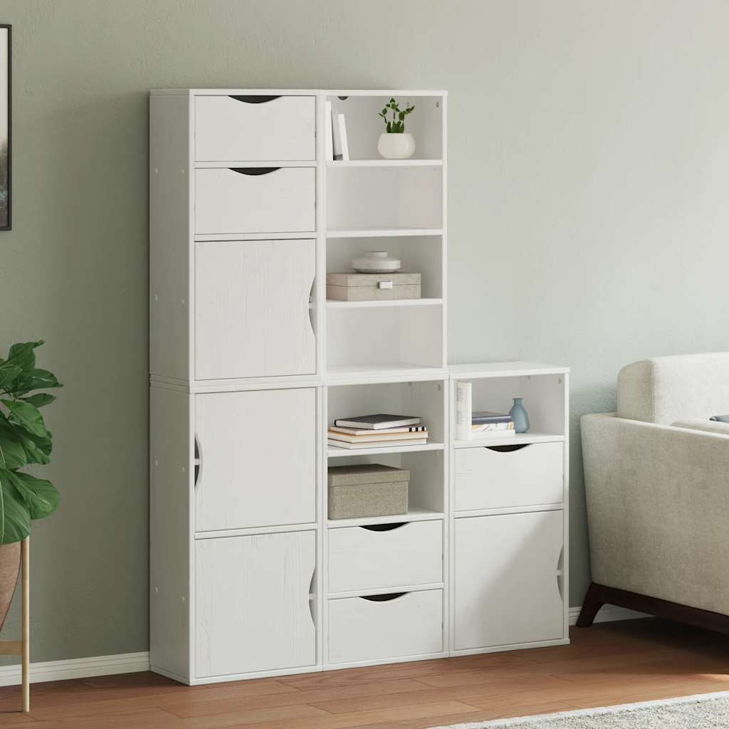 vidaXL Side Cabinets 5 pcs "ODDA" White 40x24x79 cm Solid Wood Pine
